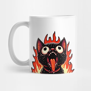 Black Cat On Fire Mug